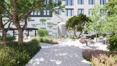 path in courtyard at Wellory Living - Midcity Huntsville apartments